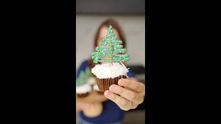 Chocolate Christmas Tree Cupcakes