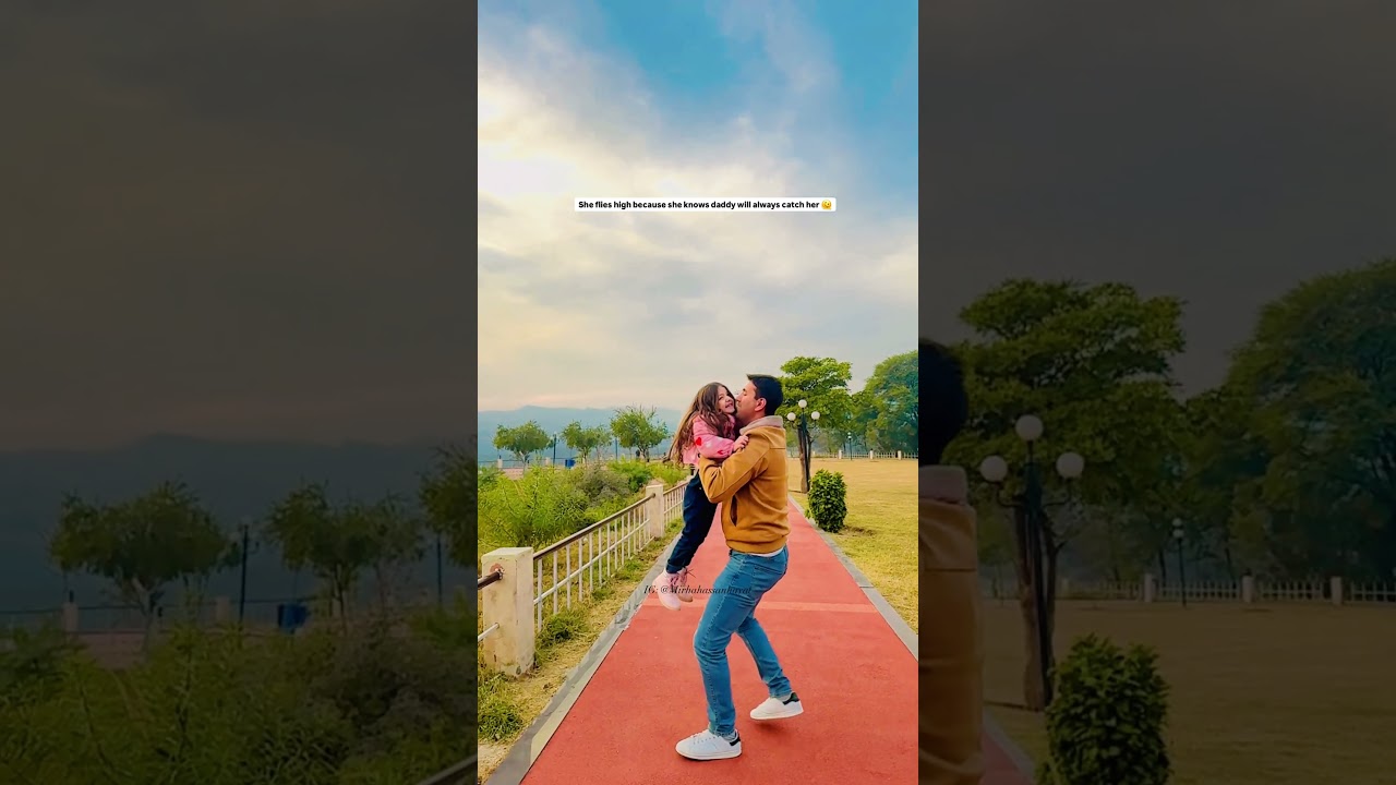 She flies high because she knows daddy will always catch her  