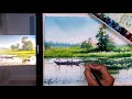 Simple watercolor landscape painting demo by shashank  watercolor landscape painting for beginners