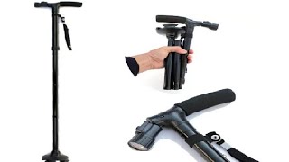 Walking Cane, Doctor  Roo Folding Cane with LED Light Review, Decent cane with interesting features,