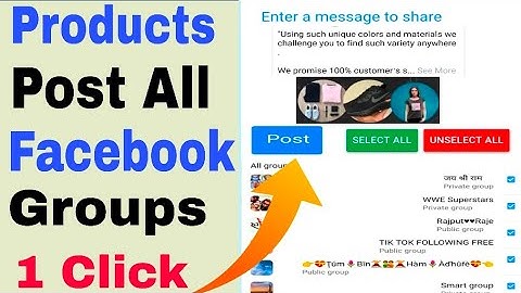 How To Products Post All Facebook Groups At Once Android Mobile | Share Post All Fb Groups One Click