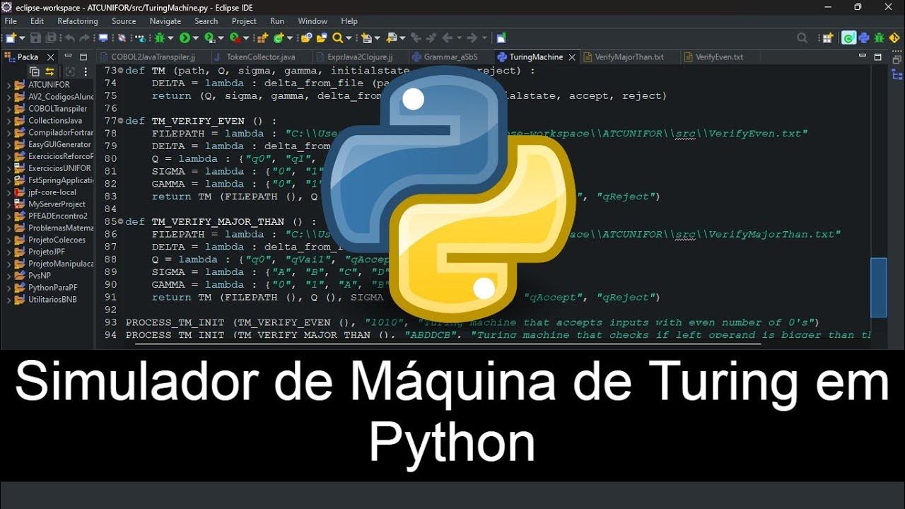 [PYTHON] Implementando um simulador de uma MÁQUINA DE TURING (TURING ...