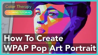 Coloring Tutorial: How to Create WPAP Pop Art Portrait with Color Therapy App screenshot 1