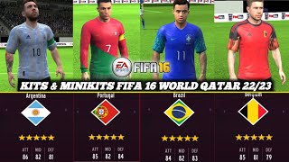 FIFA 16 Mobile | Finally!! Update Kits FIFA World Cup Qatar | Kits & MiniKits 22/23 | FIFA 16 Mobile