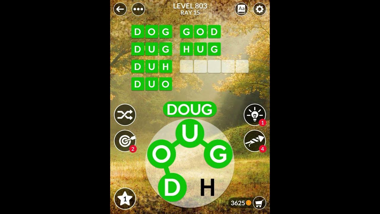 Wordscapes Uncrossed Level 803 Ray 15 - YouTube
