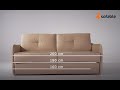 Divano letto Siesta. Un divano letto salvaspazio con un materasso di 22 cm.
