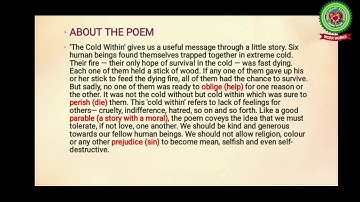 The Cold Within Workbook Reading Part 1|Class 9|ICSE English|Holy Heart Schools