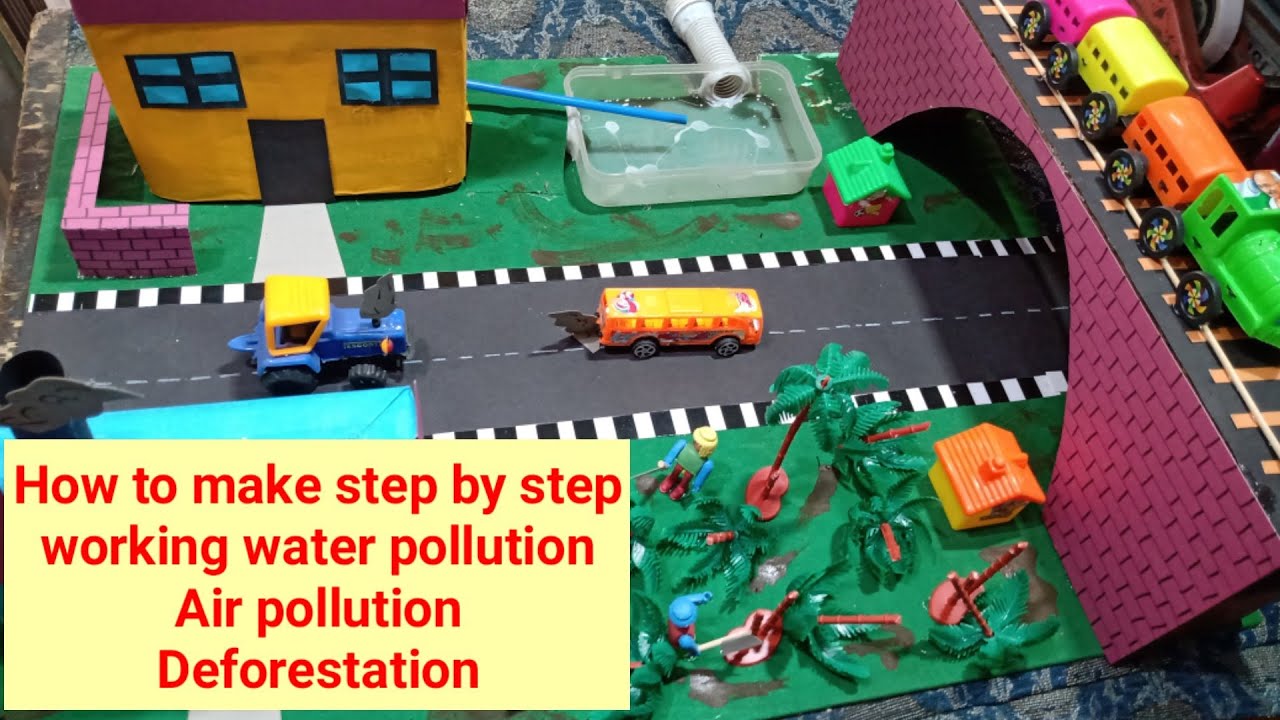 Working model of pollution || water pollution model || air pollution ...