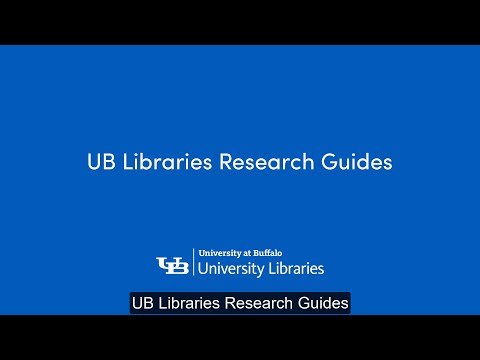 UB Libraries Research Guides