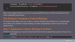 Creating a Binding Off a Computed Property in SwiftUI: A Guide to Manage ViewState Efficiently