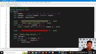 Penjelasan mengenai program sequential search pada bahasa C++