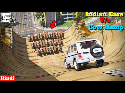 Indian Cars Vs 100 Cow Challenge GTA 5