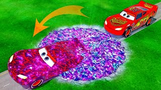 Mega Liquid Crystals Pit vs McQueen and Pixar cars! BeamNG. drive!