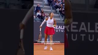 Violation, Sabalenka
