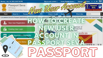 How to create new user account in passport seva | New user registration for passport| New Passport