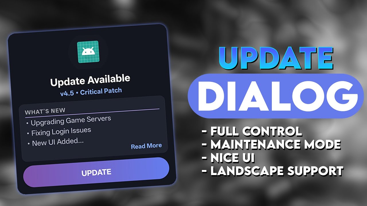 ✨ Premium Update Dialog V2 — Maintenance Mode & Landscape Support (2025) 🚀 | By DPMods