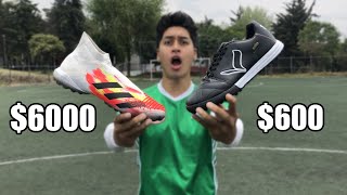 Jugar Futbol con $600 vs $6000 😱 TENIS BARATOS vs CAROS | ¿Cuales son mejor? 🤔⚽️
