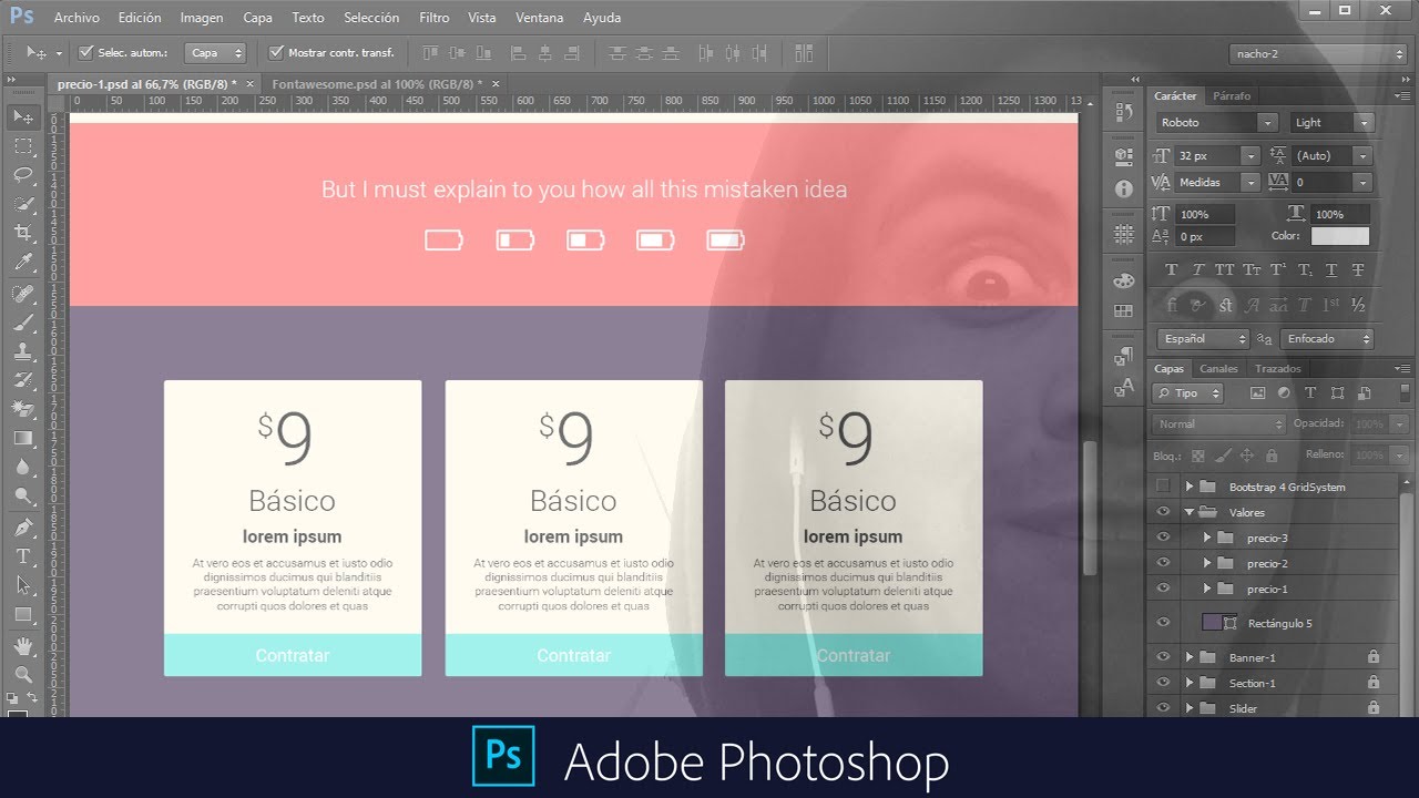 #12 - Tabla de precios (parte-1) - Curso diseño web en Photoshop cs6