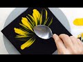 (506) Yellow bubble flower | Spoon & Silicone oil | Fluid Acrylic for beginners | Designer Gemma77