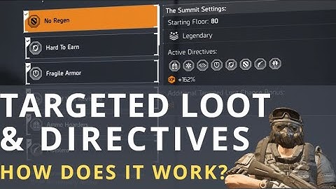 THE DIVISION 2: TARGETED LOOT & DIRECTIVES