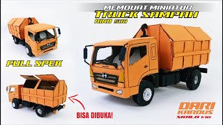 HOW TO MAKE A MINIATURE HINO 500 DUMP WASTE TRUCK FROM USED CARDBOARDS - HANDMADE MINIATURE