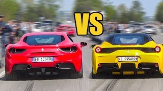 This video features the sound battle between ferrari 488 gtb vs 458
speciale during 2017 cars & coffee in brescia. a compilation with t...