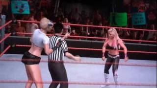 WWE Smackdown vs Raw brutal Divas fight Extreme Rules Match ryona