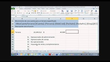 Software Contable ContaPyme - ContaExcel Add In - Función movimiento cuenta por tercero