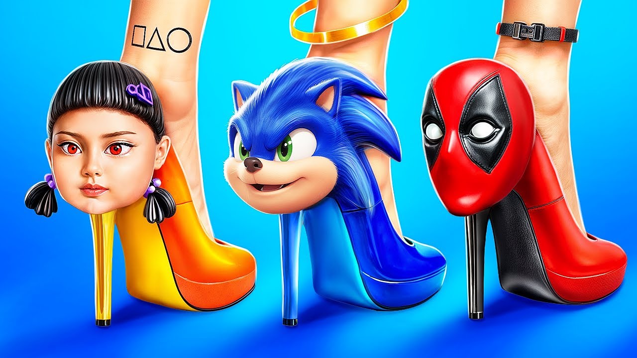 Фейк против настоящего! Мейковер Соник vs Игра в Кальмара vs Супергерои!