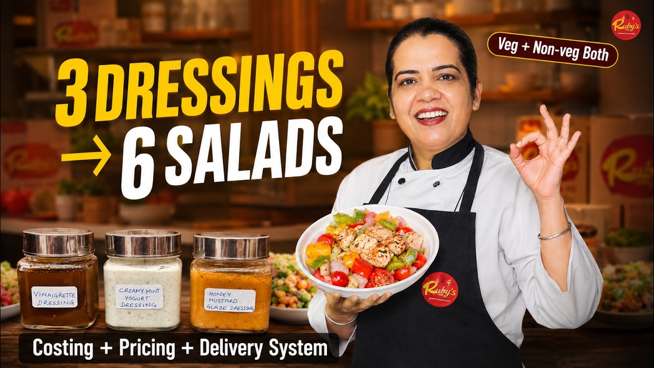 Salads Masterclass — 3 Dressings se 6 Salads | Cloud Kitchen ka Poora Salad Business System