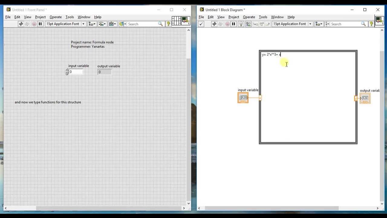 Labview: Formula node structure in use - YouTube