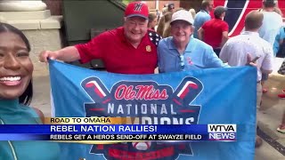 Ole Miss fans show love to baseball team as it departs for College World Series