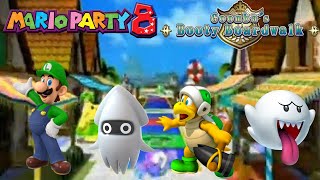 Mario Party 8 - Luigi vs Blooper vs Hammer Bro vs Boo - Goomba's Booty Boardwalk