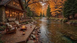 Autumn Riverside Escape 🍂🎹 Soft Piano & Crackling Fire Sounds for Relaxation screenshot 5
