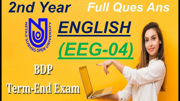 #nsou bdp second year final exam question answer #english eeg-04 ques ans #ENGLISH EEG-04 #BDP exam