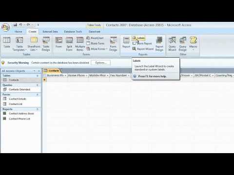 Microsoft Access 2007: EXPLORING THE NEW USER INTERFACE: Using the Create  Tab - YouTube