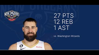 Full Highlights Jonas Valanciunas Vs Wizards 27Pts, 1Ast And 12Reb In 28Min