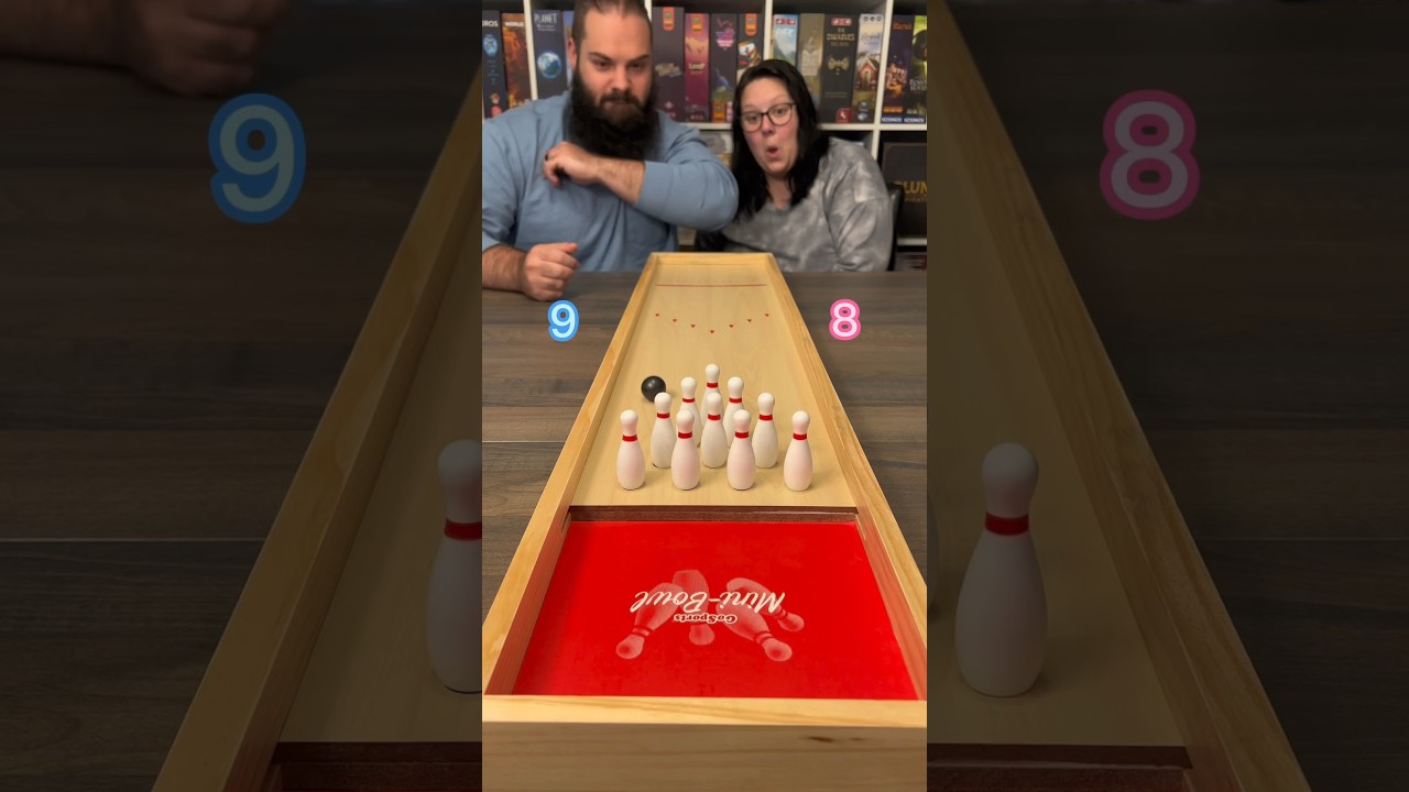 Bowling On Your Table At Home?! We Love This Game! #boardgame #couple