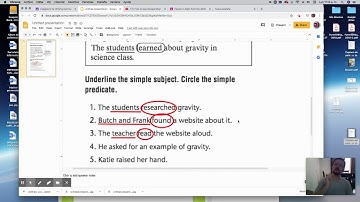 Simple Subjects and Simple Predicates Tutorial