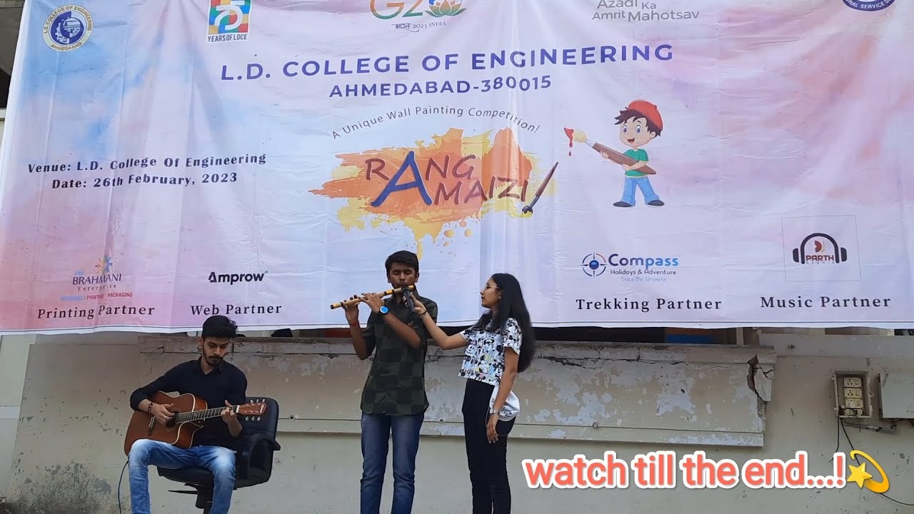 Flute Performance In College Gujarati Song On Flute LDCE College