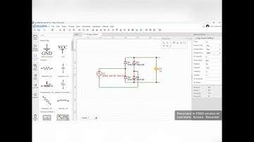 how to simulate full wave bridge rectifier in easyeda.
