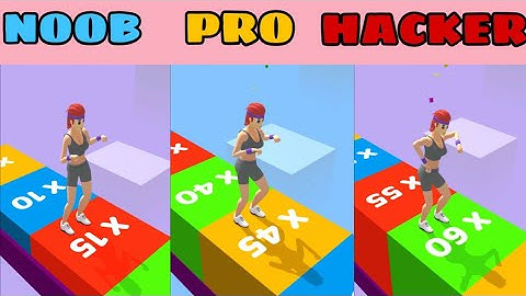 NOOB vs PRO vs HACKER in Skater Stacker : All Levels Gameplay, New iOS Android Games