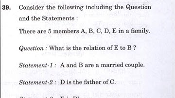 CSAT 2023 :- Consider the following including the Question and the Statements:There are 5 members…..