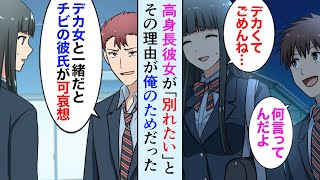 【漫画】チビの俺にはモデルみたいな高身長で美人な彼女がいる→DQN「お前のせいで彼氏が余計チビに見える。別れてやれよw」彼女「…」【マンガ動画】