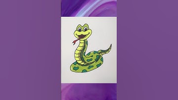 How to Draw a Snake Drawing Tutorial Easy for Beginners #cartoondrawing