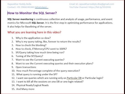 SQL Server For Beginners. How to Monitor the SQL Server in Real time? - YouTube Sql Server For Beginners. How To Monitor The Sql Server In Real Time? - Youtube