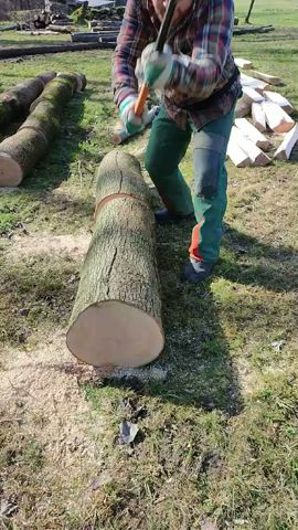 Brennholz spalten mit Fiskars Drehspaltkeil Safe-T