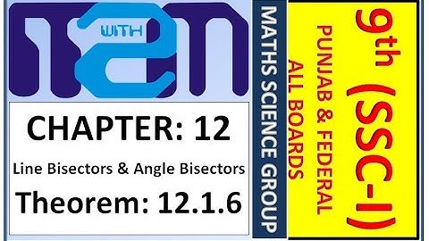 Class 9th maths science group Chapter 12 Theorem 12.1.6 PTB