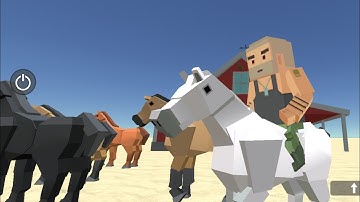 Wanna learn how to ride a horse? Feed them first! Blocky Farming And Racing Simulator