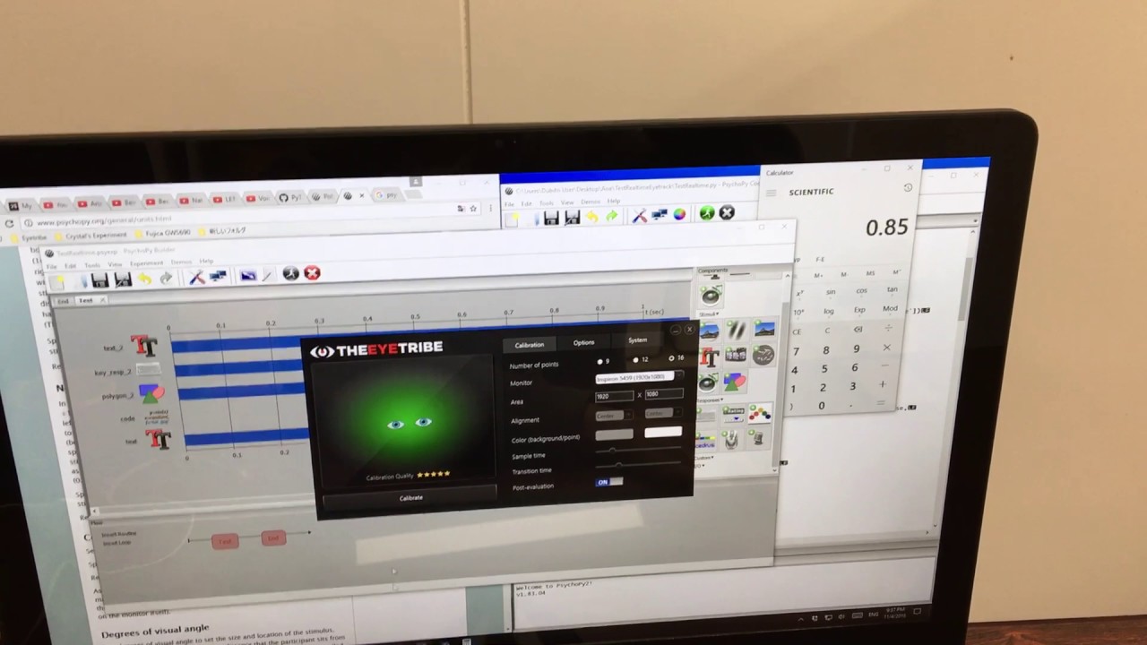Test Realtime Eyetribe: Test realtime gaze tracking without chinrest - YouTube
